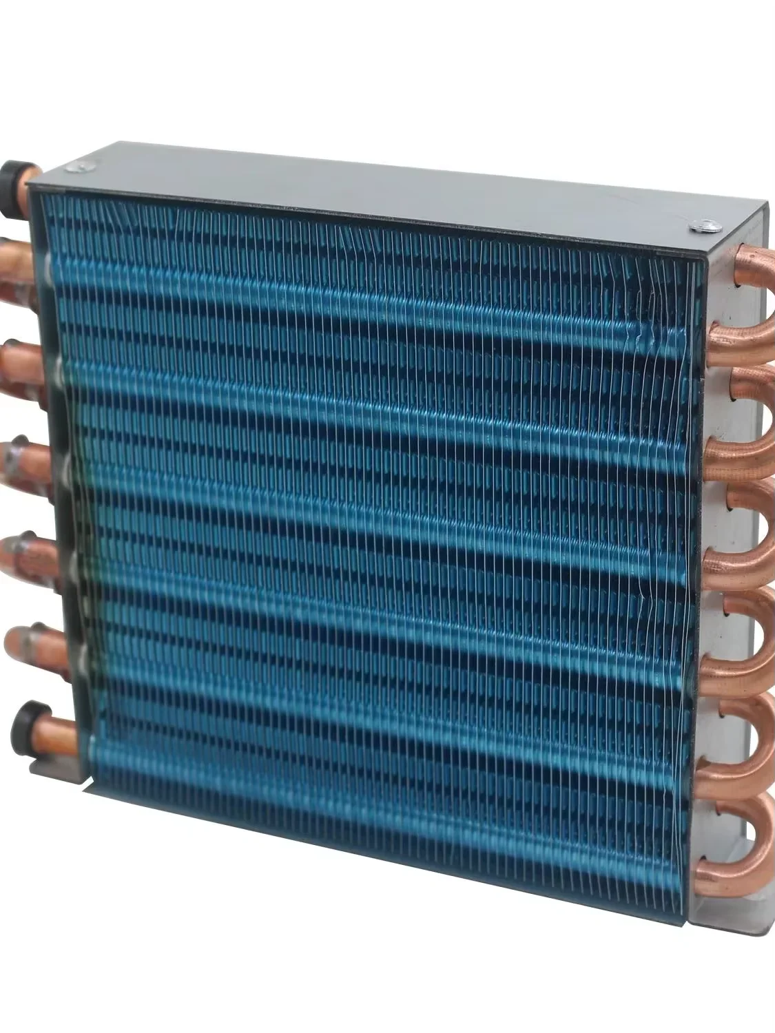 Small Shell Condenser Radiator Refrigerator Freezer Water-Cooled Aluminum Fin and Copper Tube Heat Exchanger with Fan 203*165*34