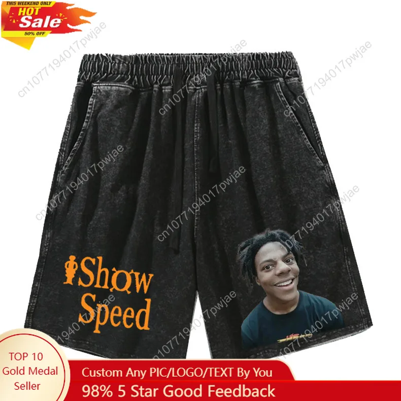 

IShowSpeed Rap Singer Shorts Mans Womans Teenager Retro Short Pants Vintage Cotton Elastic Soft Beach Shorts Customized Pants