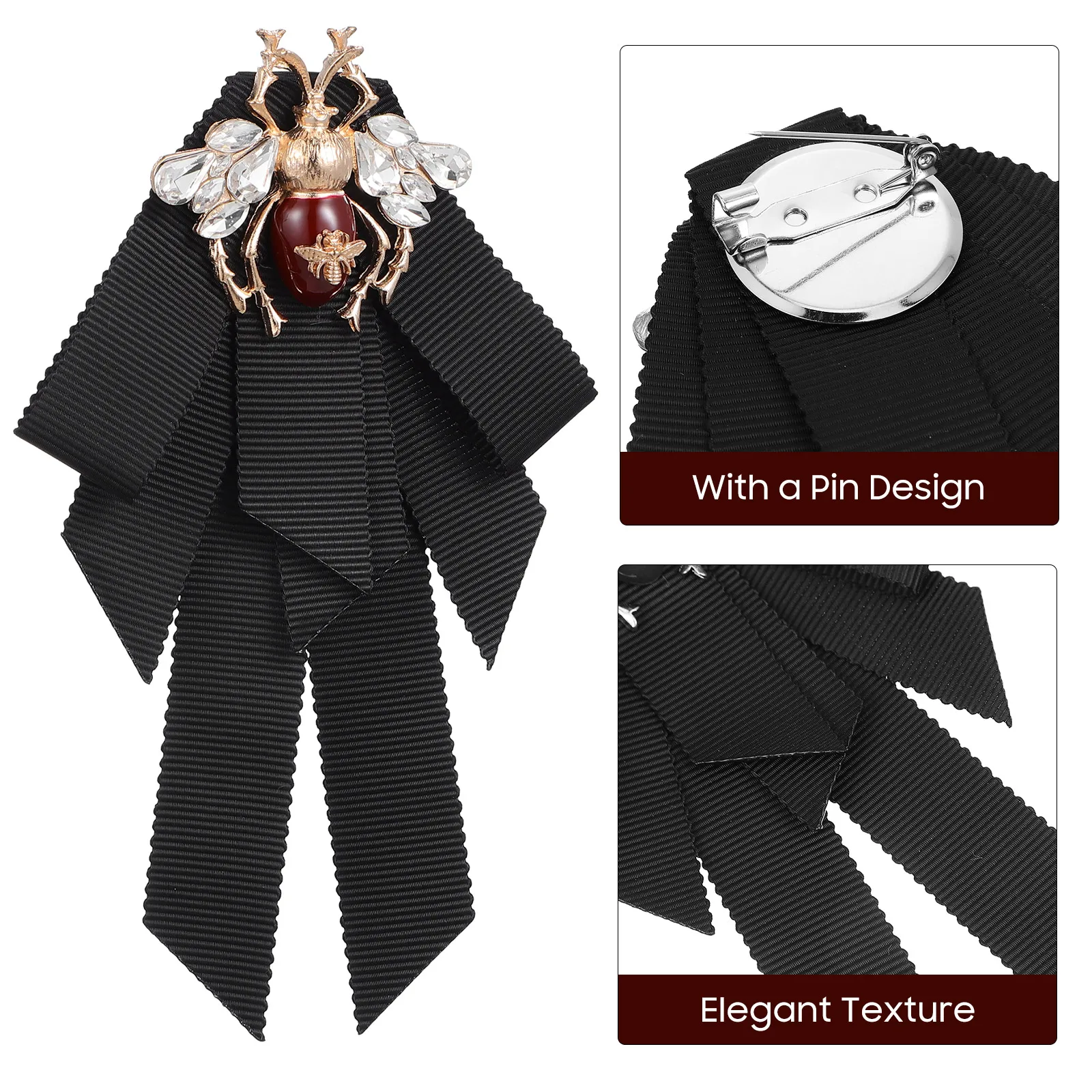 

Korean Version of Retro Bow Pre-Tied Neck Tie Brooch Fashion Men's and Women's College Style Shirt Accessories