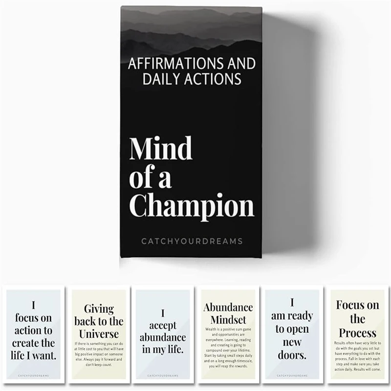 Mind Of A Champion - Motivational Cards For Men Affirmations And Action Steps To Turn Dreams Into Reality Affirmation Cards