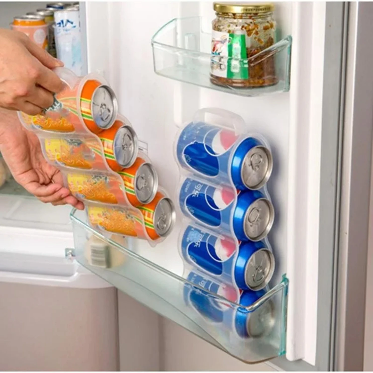 Space-saving Beverage Grid Pull Can Box Refrigerator Accessories for Fridge Kitchen - Juice Drink Racks