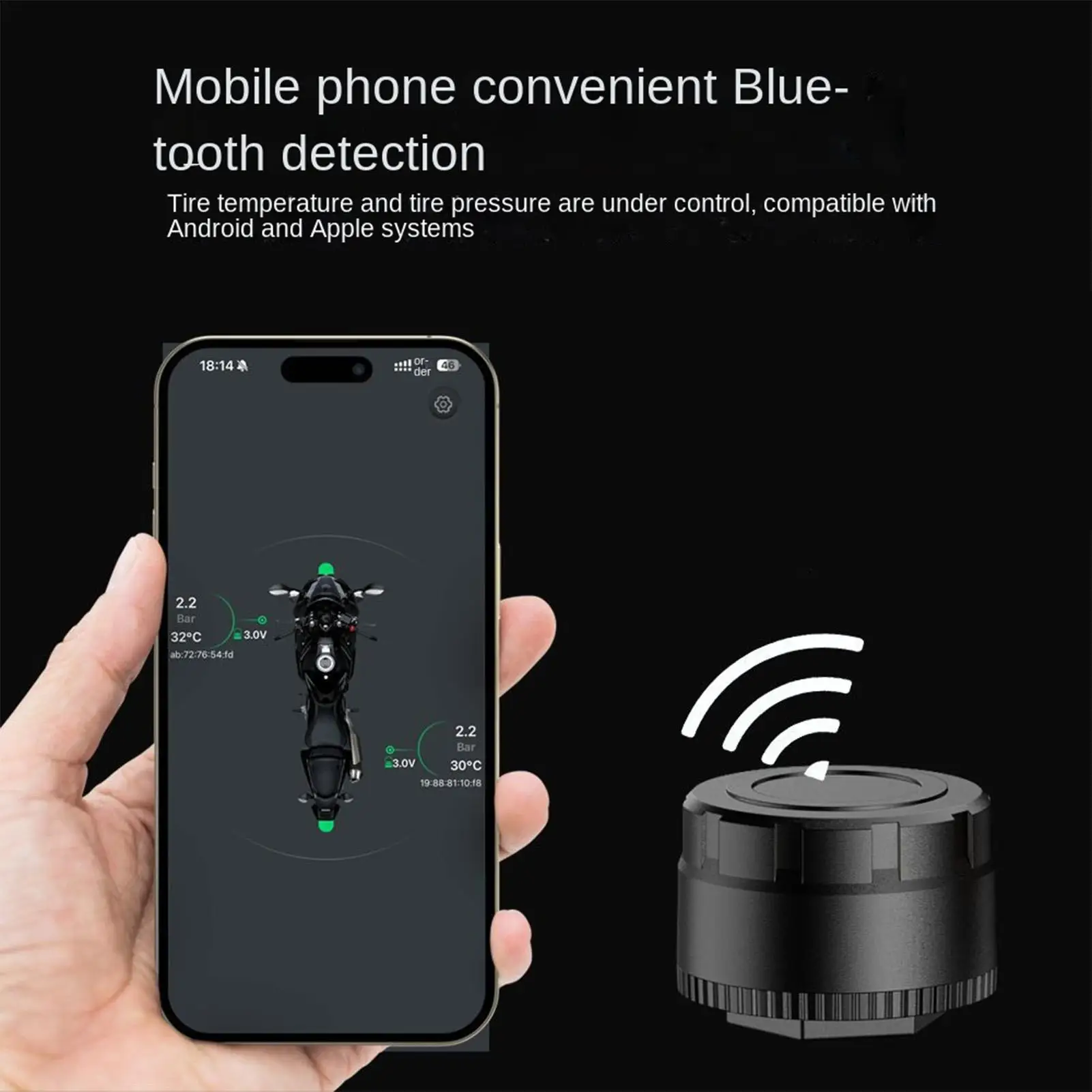 Air Pressure Gauge For Tires Wireless Real Time Wheel Sensor System Motorbike Tire Pressure Sensor For Home Garage Workshop view 4