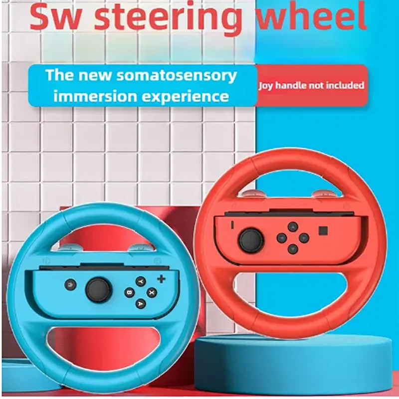 For Switch Oled Steering Wheel Grip Joy-con Joystick Handle Racing Game Controls Peripheral Accessories