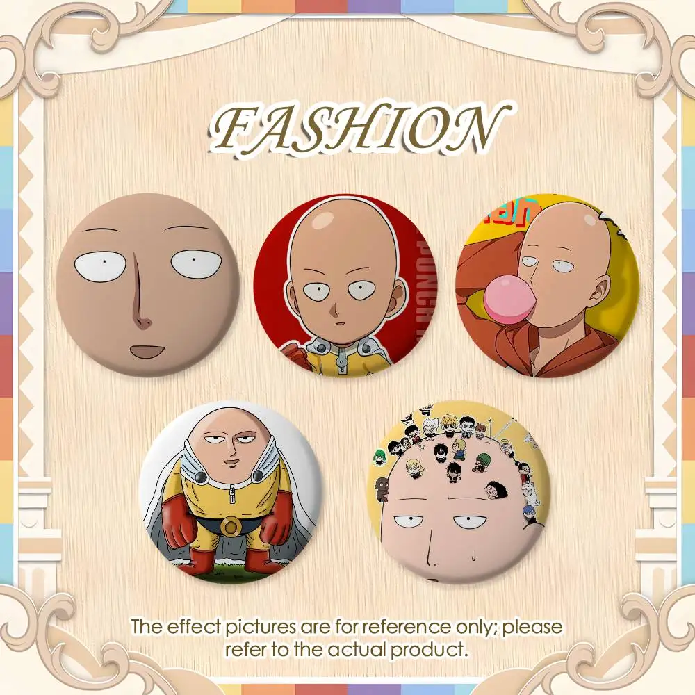 

One P-Punch ManS Anime Funny Badges Round Exquisite Badge Brooches Creative Pins For Clothes Hat Backpack Gift Accessories