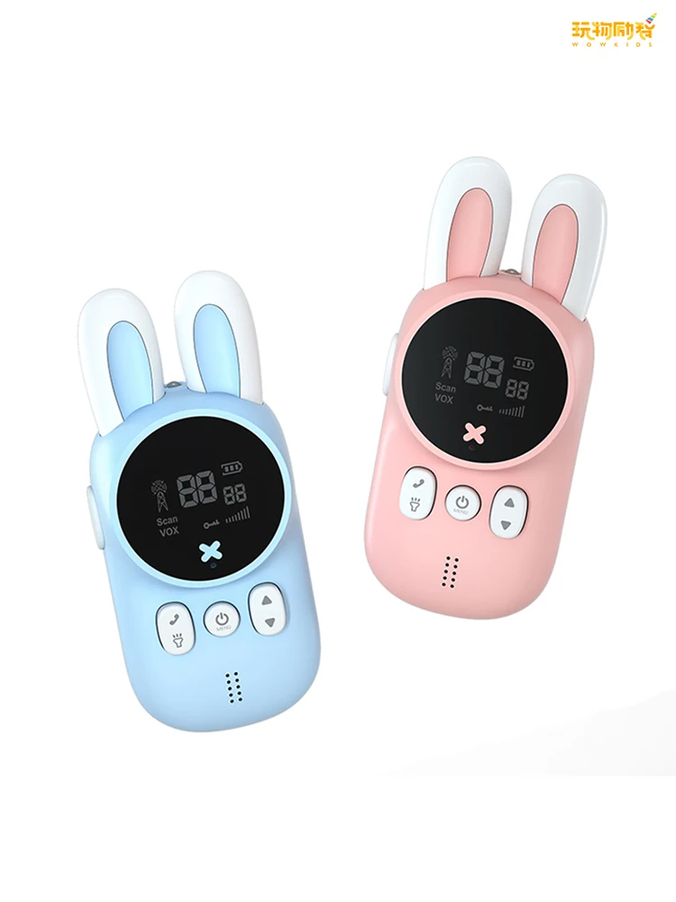 Adorabile bambino coniglio walkie-talkie palmare 3 kg trasmissione audio mini giocattolo esterno walkie-talkie regalo interattivo genitore-figlio