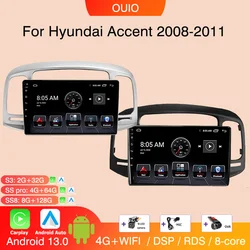 Android 13 Carplay radio per Hyundai Accent 2008 2009 2010 2011 Car stereo Multimedia Player android Auto navigazione GPS 2DIN