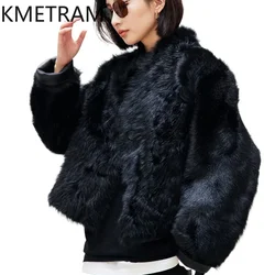 Real Tuscany Wool Fur Coat Women Winter Luxury Clothes Short Black Natural Sheepskin Fur Jacket New in Outerwears шуба 2024