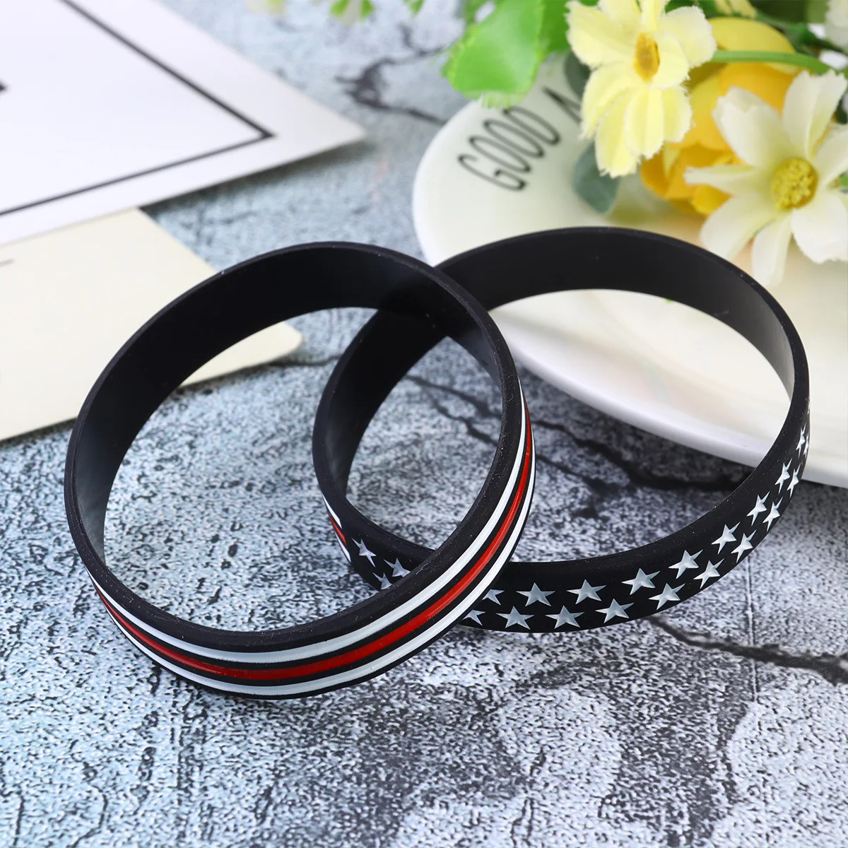 

2Pcs Presidential Election Cheer Bracelet Flag Wristband Eyecatching Accessory for Women Men Party Shopping Red