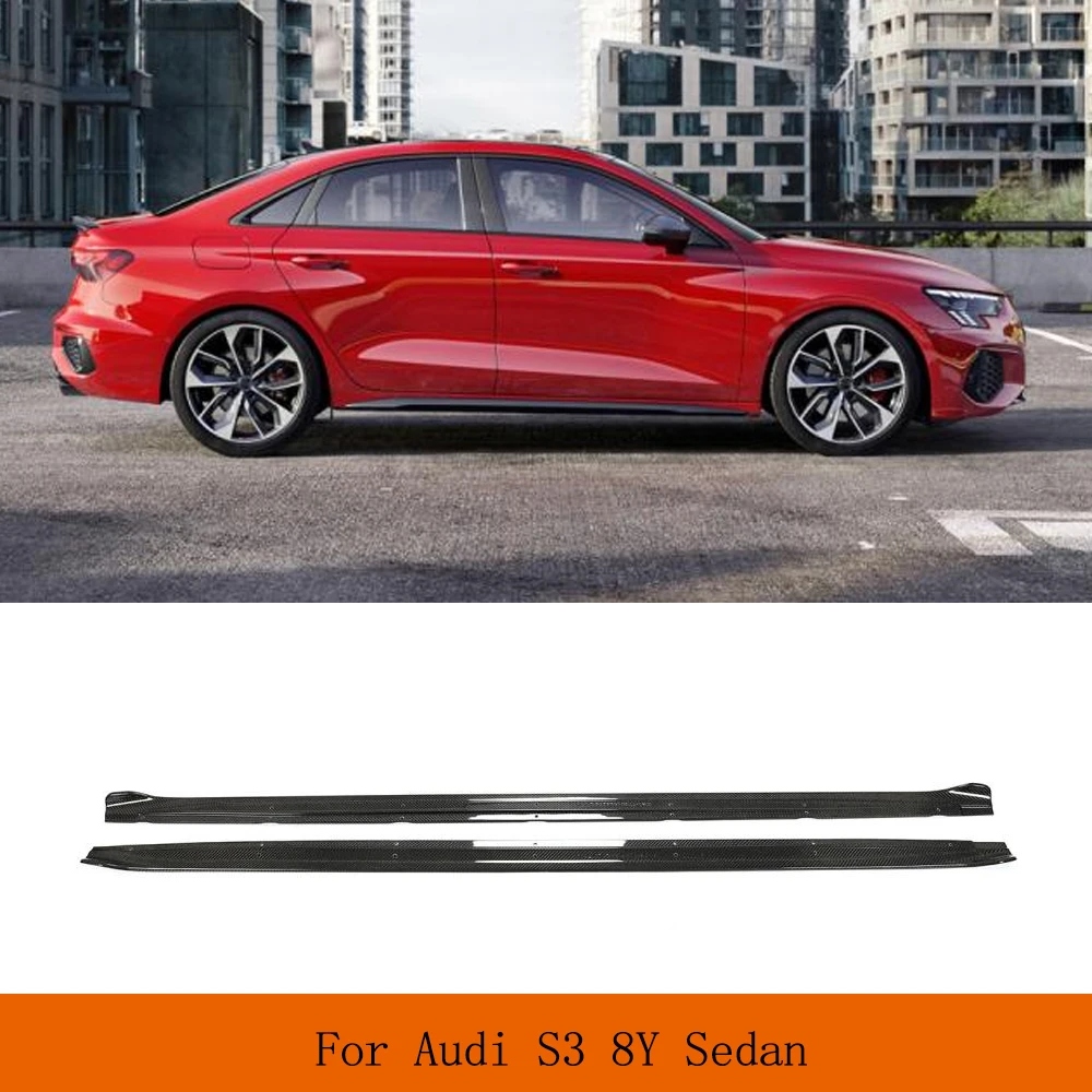 

Car Side Skirts Aprons Guard for Audi A3 Audi S3 8Y Sedan 2021-22 Car Styling 2PCS Carbon Fiber Car Side Extension Rocker Panel