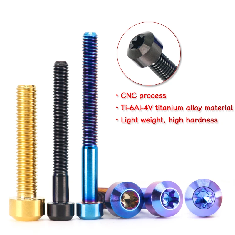 مسامير التيتانيوم M4M5M6M8M10 GR5 مسامير فرامل رأس الدراجة النارية مسامير معدلة