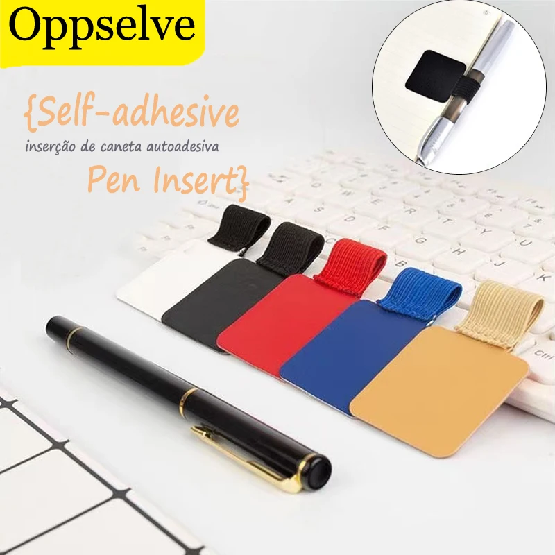 

1/2 Pcs PU Leather Pen Holder Pen Clip Self-adhesive Pencil Elastic Loop For Notebooks, Journals, Calendars, Planner, 7 Colors