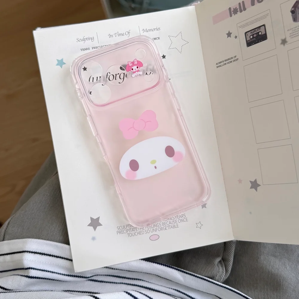 Cute IMD Frosted Semi Transparent Sanrio Phone Case For iPhone 15 16 17 Pro Max Luxury Shockproof Cover For Girl Gift Fashion - view 5