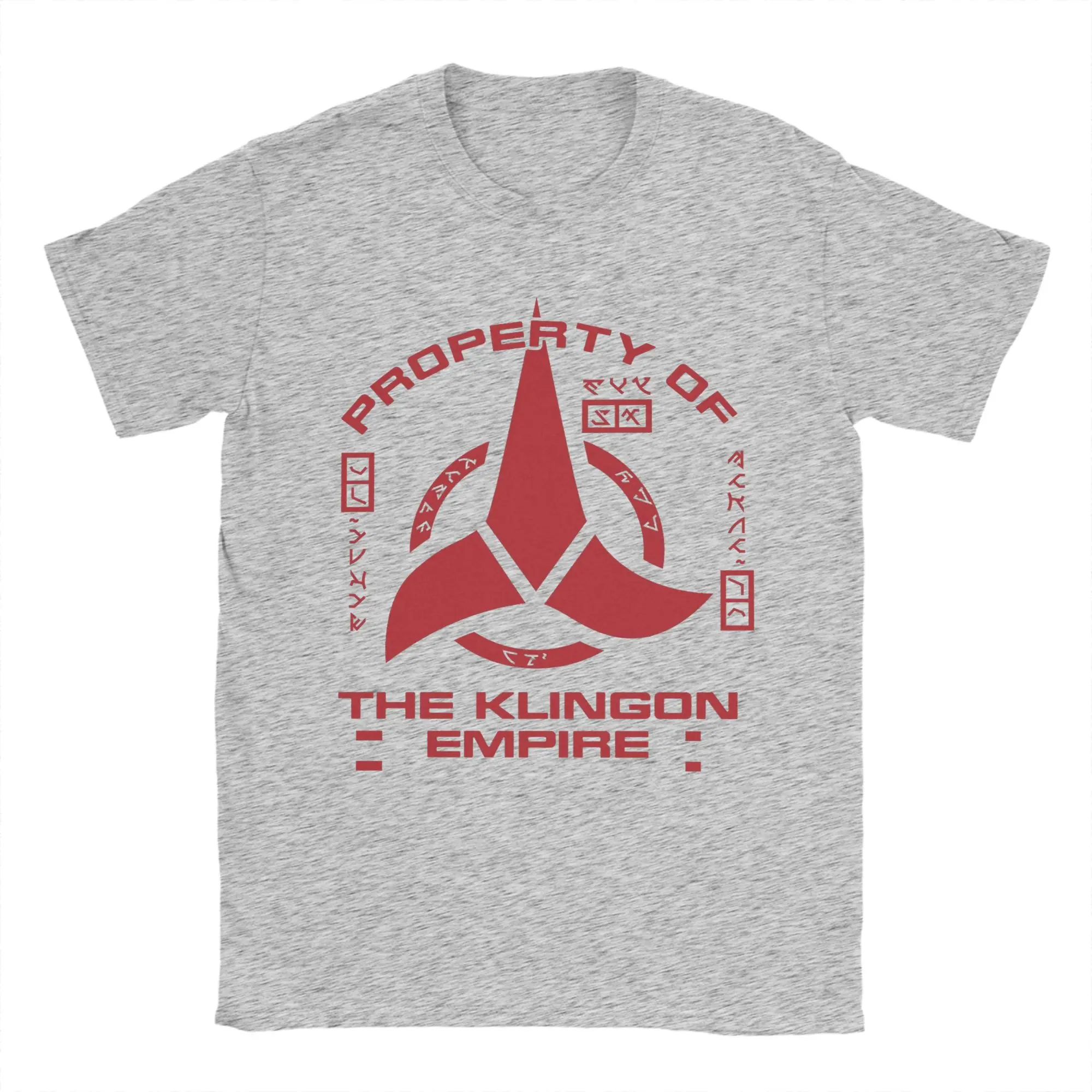 Stars Treks Discoverys Property of Klingon Empire Red Logo T-Shirt Men Fun Pure Cotton Tees Short Sleeve T Shirts 2026 Summer