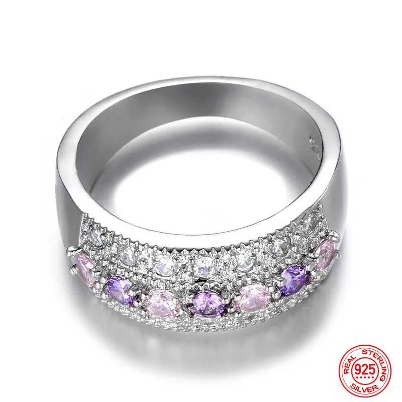 خواتم الزركون الهندسية من الفضة الإسترليني عيار 925 للنساء مجوهرات الزفاف العصرية #5