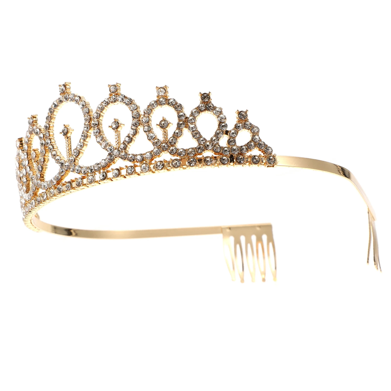 

1pc Birthday Tiara Pearl Alloy Accessories Girls Bride Headdress Kids Chic Crown Wedding Decor Bride Hair Accessory