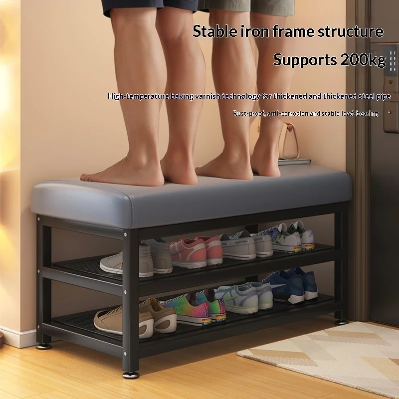

Роскошная мягкая обитая тканью скамья-полка для обуви с отсеком для хранения, современная скамья для прихожей, мебель для холла