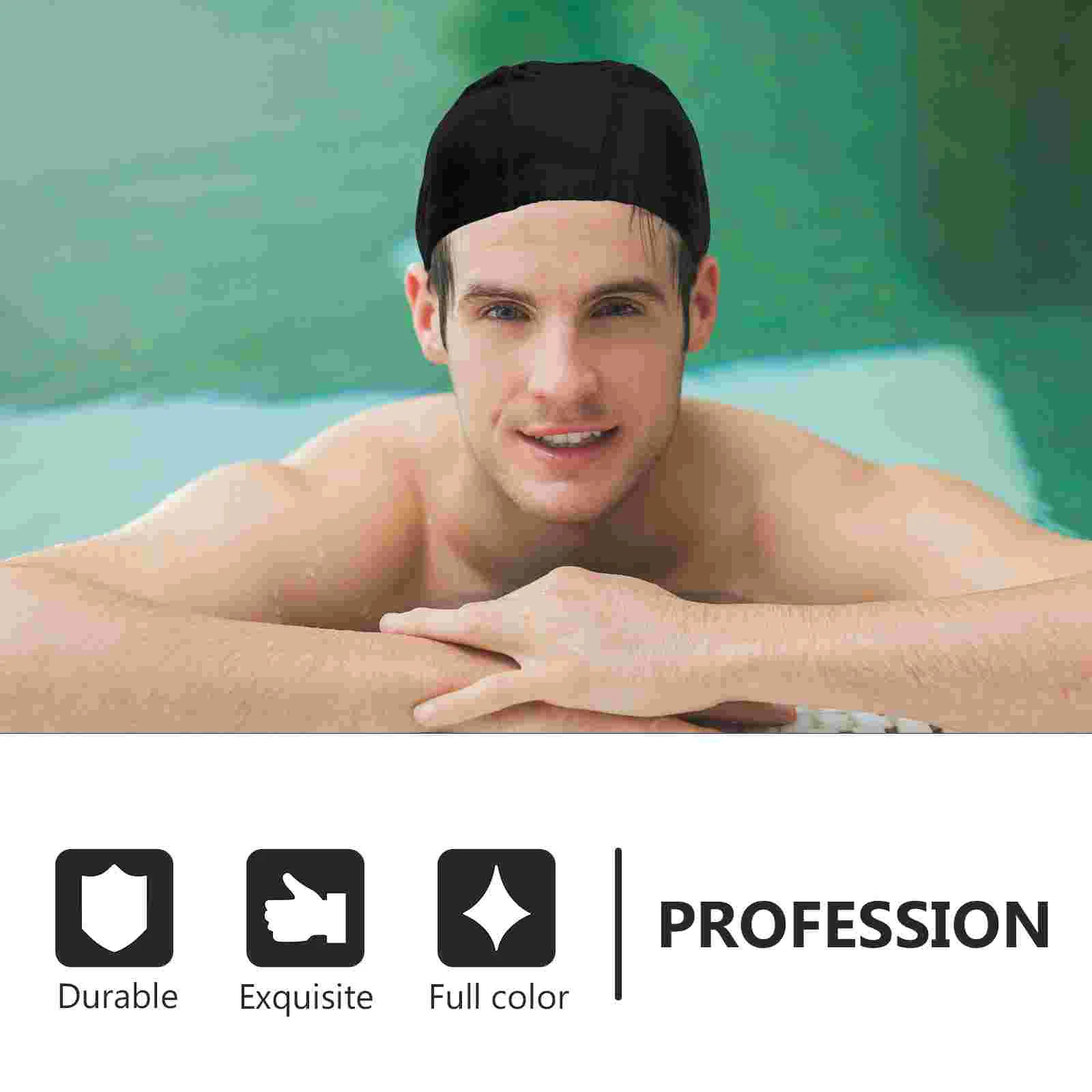 Shower Caps for Kids Pu Swimming Swimmer Accessory Elastic Men Hats White and Women