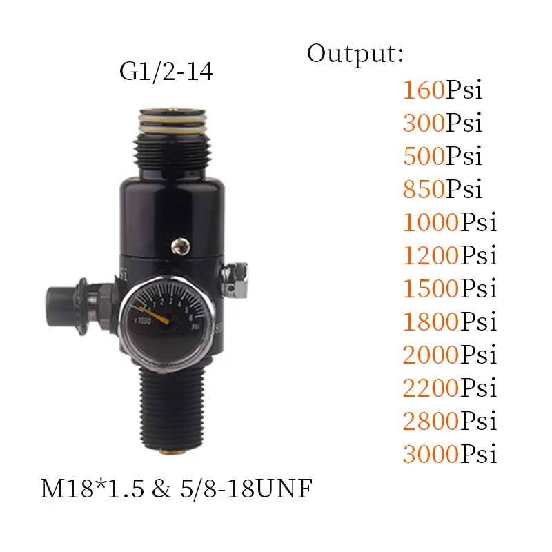 300BAR Output 160 To 3000Psi Two Oring Air Tank Valvula Reguladora Gas Cylinder Refill Filling Adapter Valve Pressure Regulator