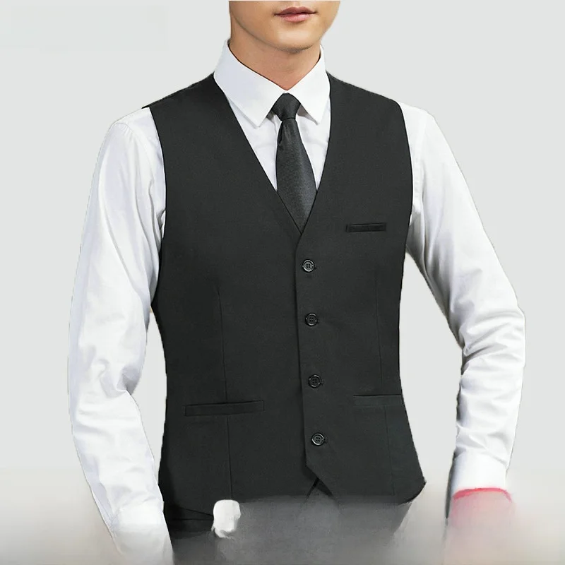 

Весенне-осенний новый корейский Sle, мужской приталенный жилет, костюм, жилет с подкладкой на плечах, рабочая одежда, лучшая мужская официальная одежда, майка