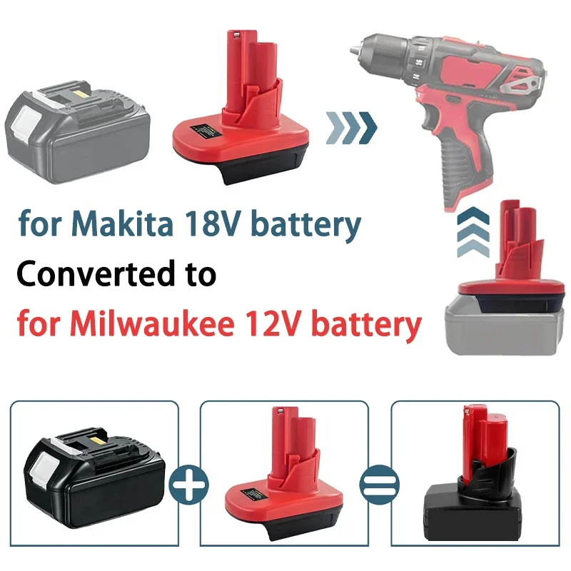 NEW Battery Adapter Converter For Makita 18V Li-Ion Battery To For Milwaukee 12V Li-ion Battery Electrical Tools Use MT18M12