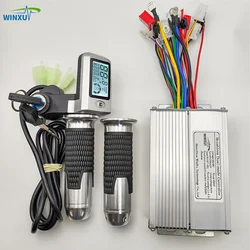 36V 48V 60V 450W 25A E-Bike Brushless Motor Drive Universal Controller with LCD Speed Mileage Voltage Display 3 Speed Key Lock
