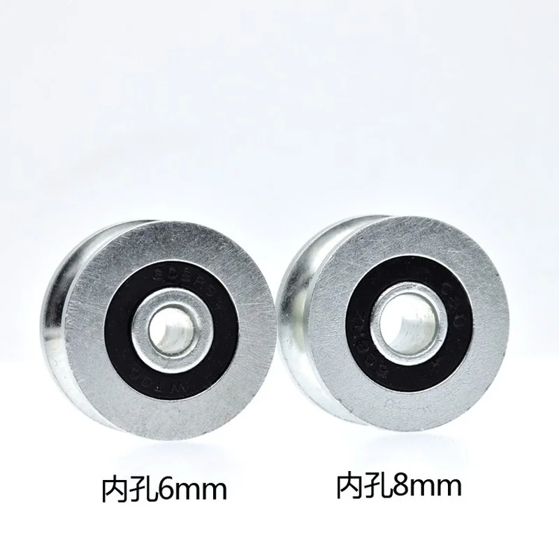 1pcs 8*30*14mm rolling bearing pulley/iron wheel, U grooved wheel, 6x30x14mm 10mm track guide wheel/rolling wheel, anti-rust