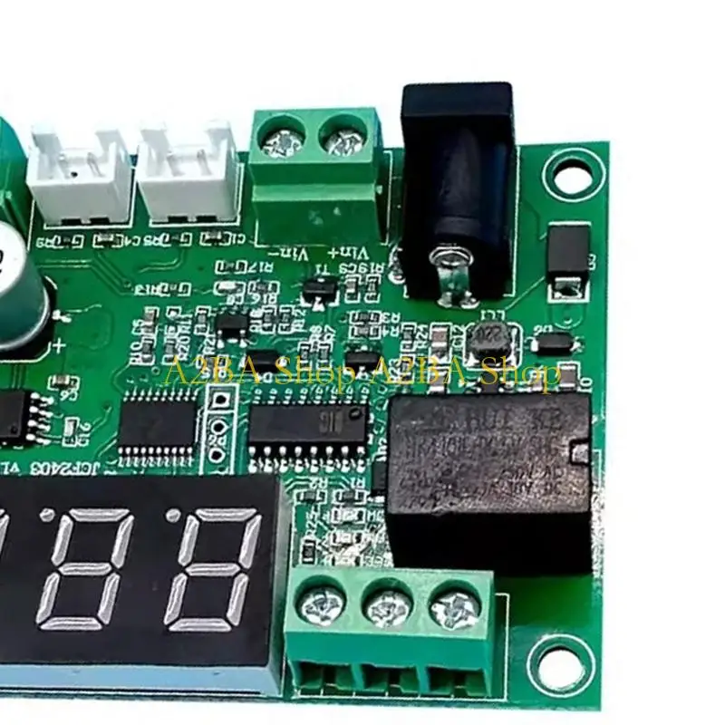 A2BA Fan Temperature Controller Module with Double Probe Sensors DC12V 24V Regulator Board LED Display for Cabinet Cooling