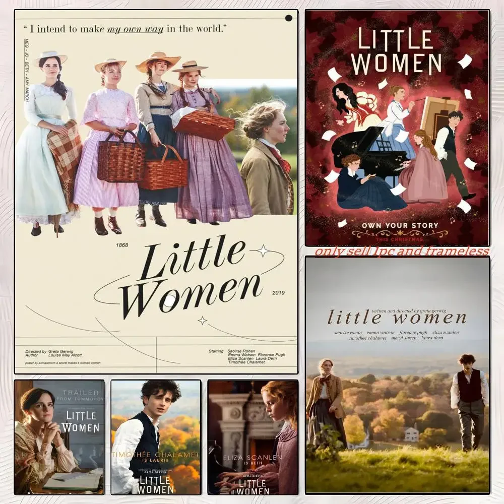 Hot Movie Little Women-W Tears Story Poster Self-adhesive Painting with prints Home bedroom living room decoration