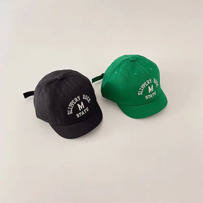 2026 New Casual Letter Cap Baby Simple Classic Peaked Caps Boys Cool Embroidery Baseball Hat Girl Adjustable Short Brimmed Hats view 5
