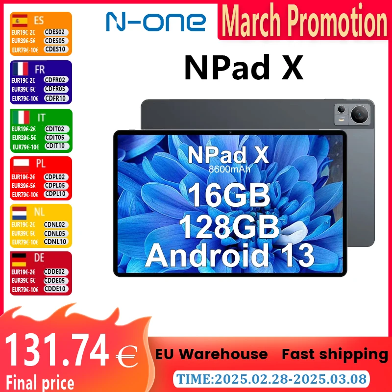 N-one npad x mtk g99 8-Kern-Tablet-PC 10.95 ''Android 13 Schnell ladung 8600mah max 8 8gb 128gb 2000*1200 fhd ips 4g lte Wi-Fi