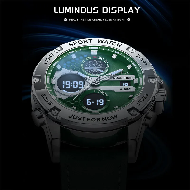 فوكس بوكس 2026 ماركة الساعات الفاخرة رجالي مقاوم للماء تاريخ مضيئة ساعات رجالية توقيت مزدوج كوارتز ساعة حائط هدية رجالية montres hommes #2