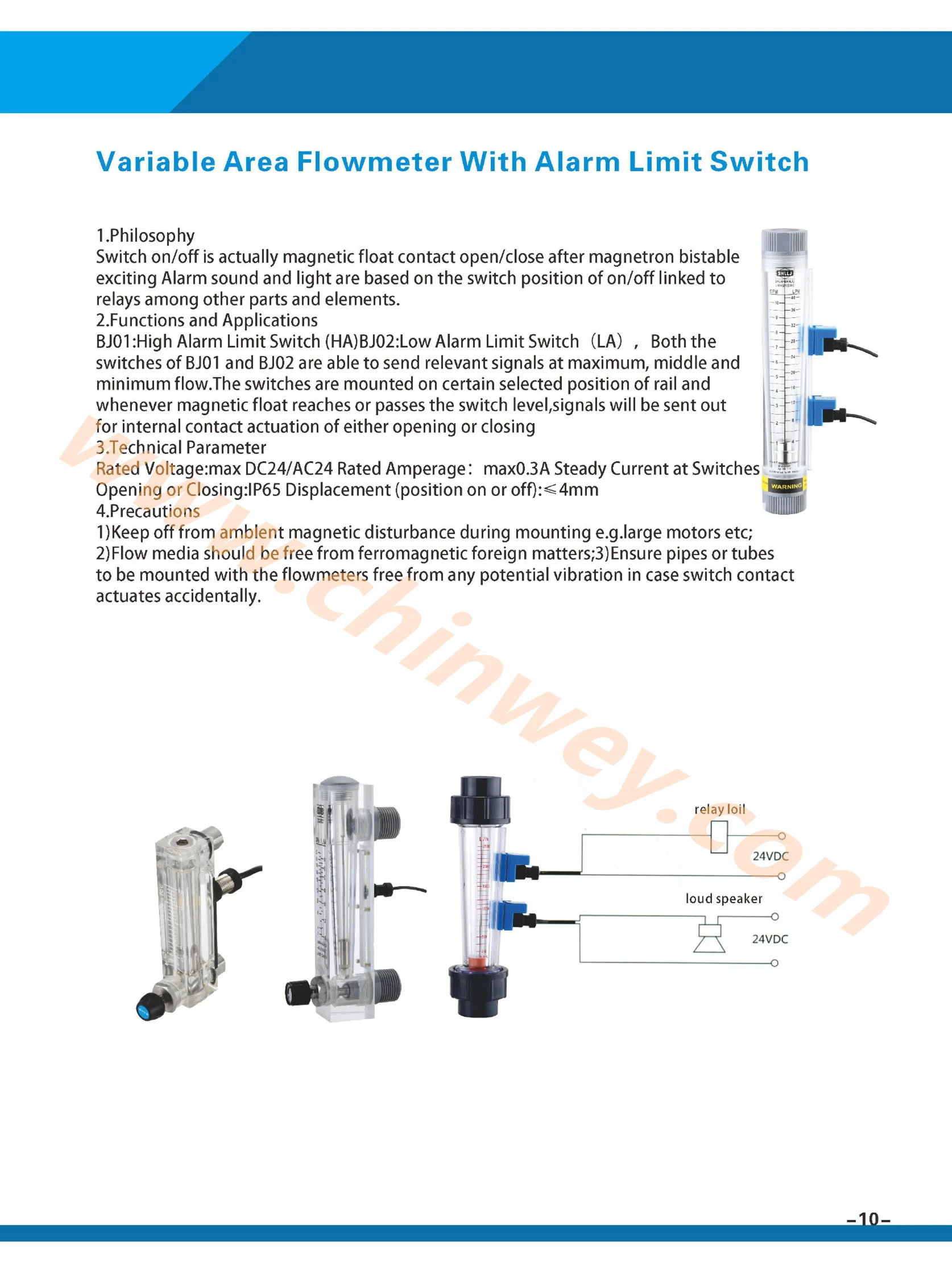 Picture 4: LZM-25 panel type  flowmeter(flow meter) without control valve ,Flow switch sensor with upper or lower limits