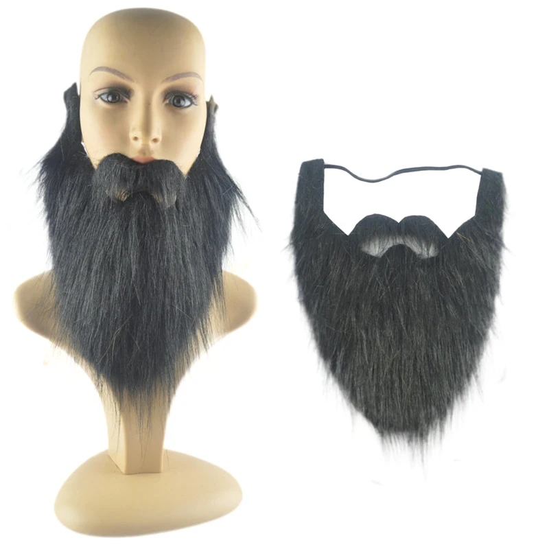 1pc Diy Fancy Dress Fake Beard Long Fluff Beards Cosplay Costume Props Santa Claus Beard Eyebrows Mustache Christmas Party Suppl