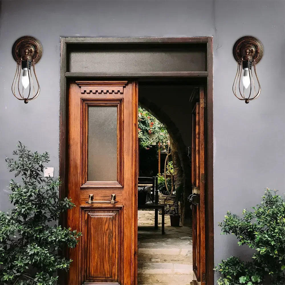 Creative Single/Double Heads Wall light Retro Iron Industrial Grapefruit e27 Ceiling Pendant Lamp for Aisle Corridor Pub Cafe
