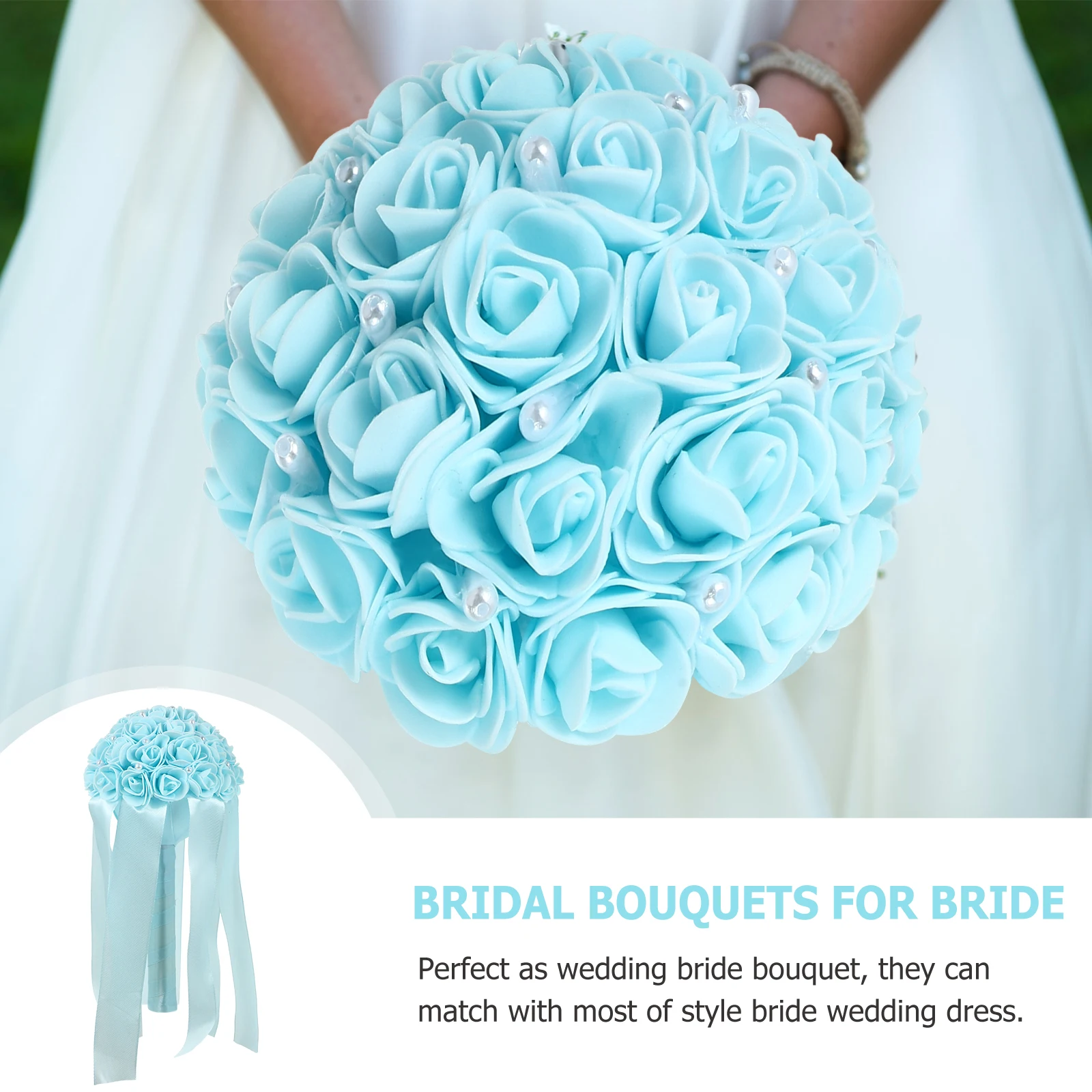 

Rose Bride Holding Flowers Unique Bouquet Dropshipping Lightweight Bridal Bouquets Rhinestones Bridesmaid for Wedding