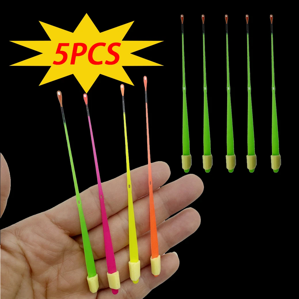 5Pcs Fishing Rod Tip ABS Mini Top Section Lot Ice Fishing Rod Pole Combo Winter Fishing Rod Bite Strike Indicator