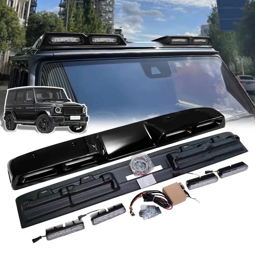 

Новый дизайн: 4 светодиодных фонаря на крышу, спойлер, передний спойлер, светодиодная полоса для Mercedes-Benz G-класса W464 2019-2024