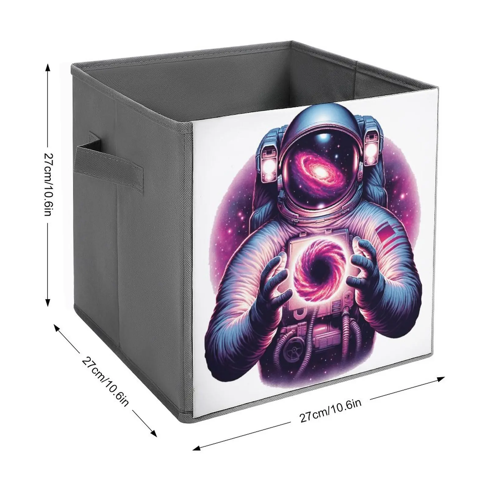 Galactic Voyager  Astronaut Harnessing The Cosmos Folding Storage Box Storage Bins Large Capacity Unique Towels Lifting Hand Por