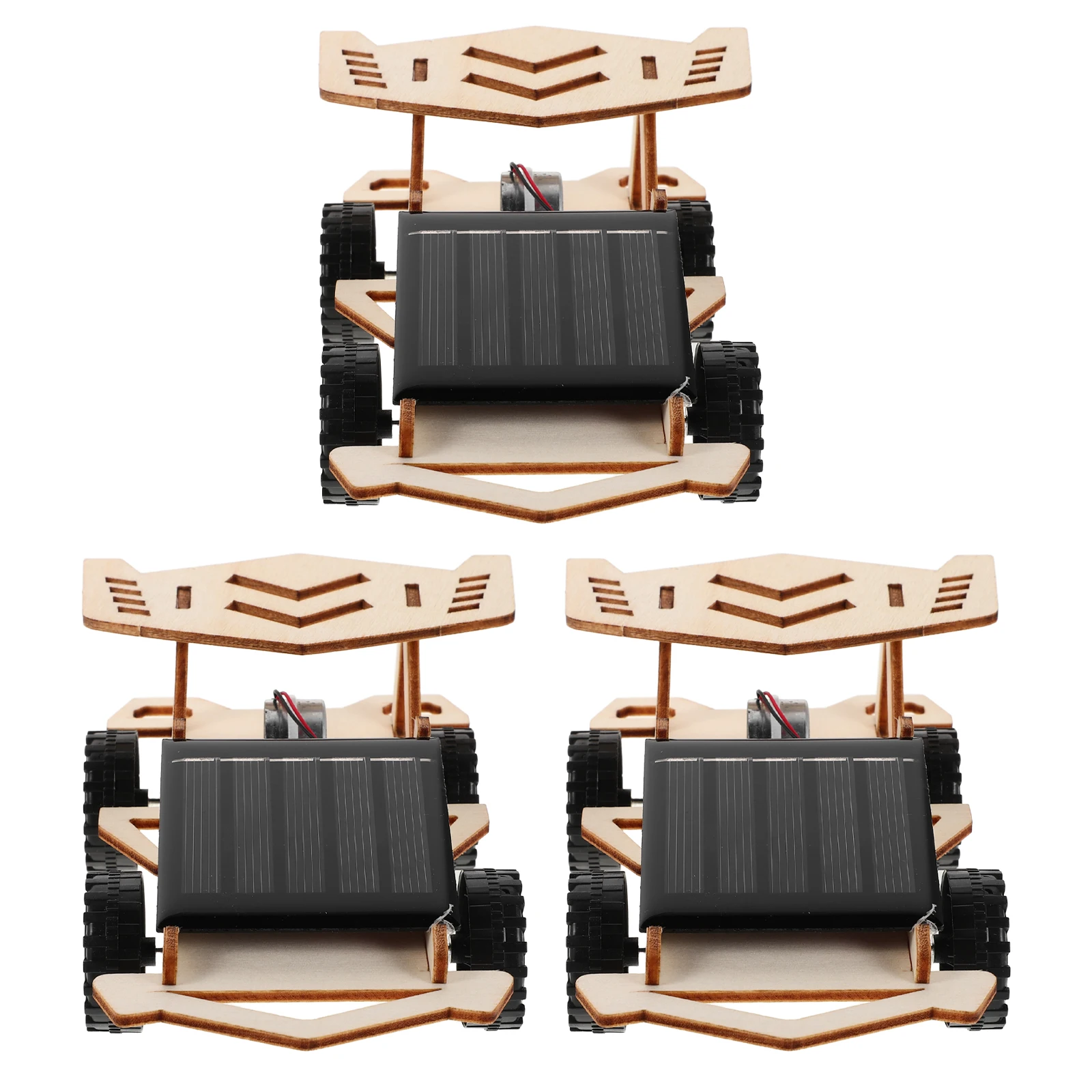 3 ensembles de 3 kits d'expérimentation d'assemblage de bricolage alimentés-modèle de voiture à énergie solaire, voiture solaire, Kit de voiture de course à tige
