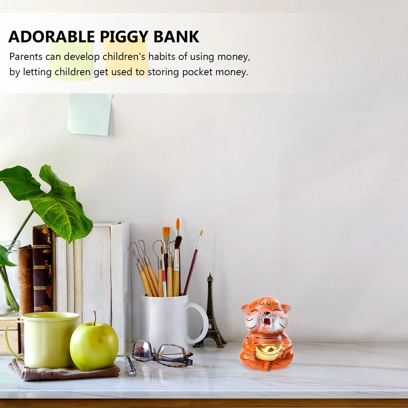 

Adorable Ceramic Tiger Piggy Bank Unique Coin Saving Box for Children Desktop Decoration Money Storage Jar Home Office Decor