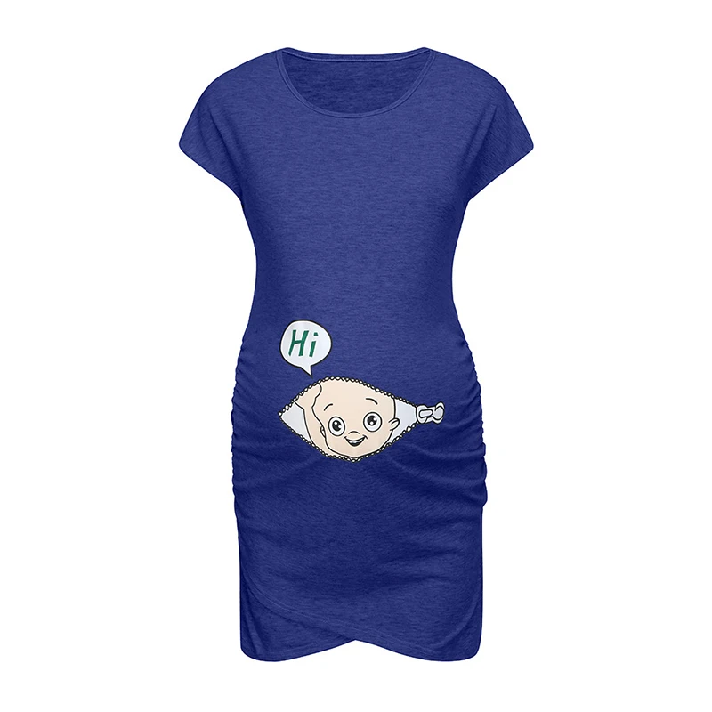 Süßes Umstandskleid, lockeres Freizeitkleid, Damen-Umstandskleidung, Übergröße, schwangere Frau, Umstandskleid – Detail 9