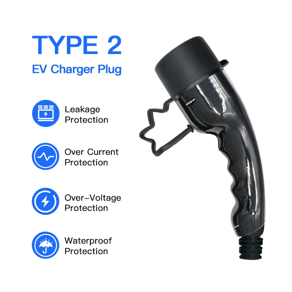 EV Charger Plug Adaptor 16/32A 3.6/7.2/11/22KW Type 2 IEC 62169 Male/Female For Eletric Vehicle And Charging Station Connector