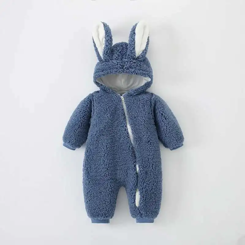 

New born Baby Winter Warm Romper Girl Overall Polar fleece clothes Boys Jumpsuit Costume 3-12 Month Infant rabbit Pajamas Jacket