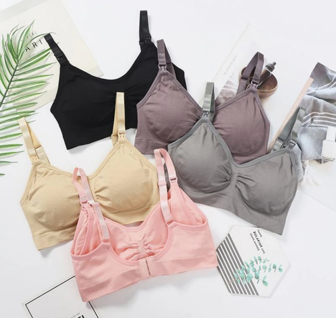 3pcs/Set High Quality Maternity Nursing Bras Cotton Breastfeeding Pregnant Underwear Seamless Large Size Breathable Bra Push Up view 3