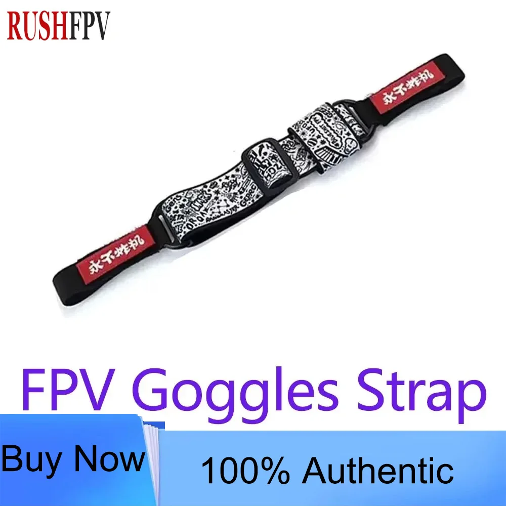 RUSHFPV Never Crash Adjustable FPV Goggle Strap 1-6S Battery Storage for Fat Shark/Skyzone/DJI Goggles 2 Graffiti Pattern