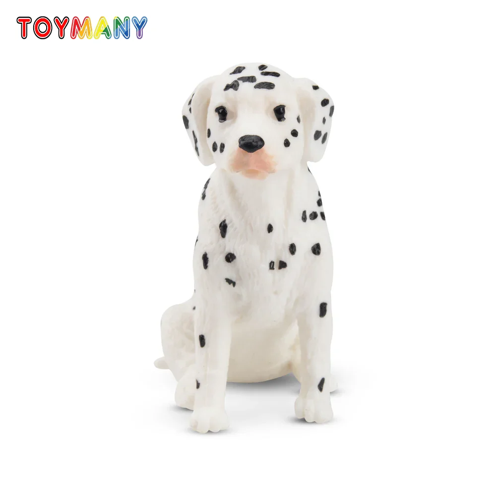 Toymany-modelo de cachorro dálmata de simulación, Mini figuras de animales para mascotas sentadas, adornos para pasteles, juguetes para niños, decoración de regalo de cumpleaños
