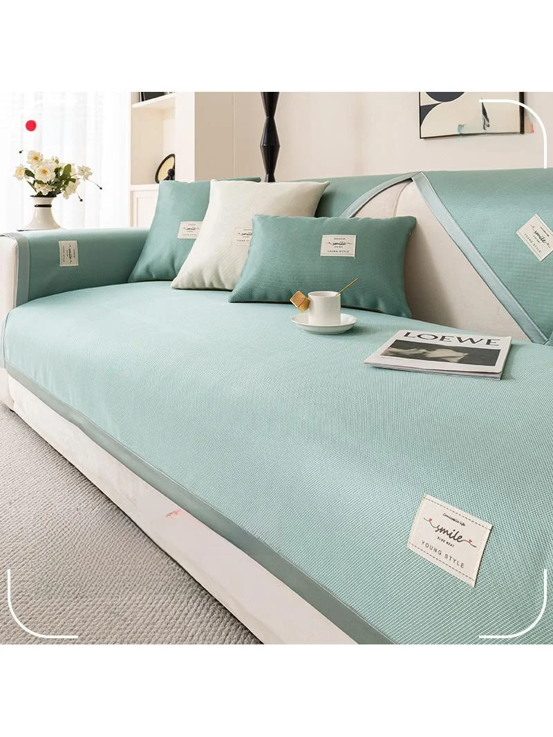 

Modern Ice Silk Sofa Cushion Summer Cool Mat Full Cover Non-Slip Contemporary Polyester Fiber Bedding Performance