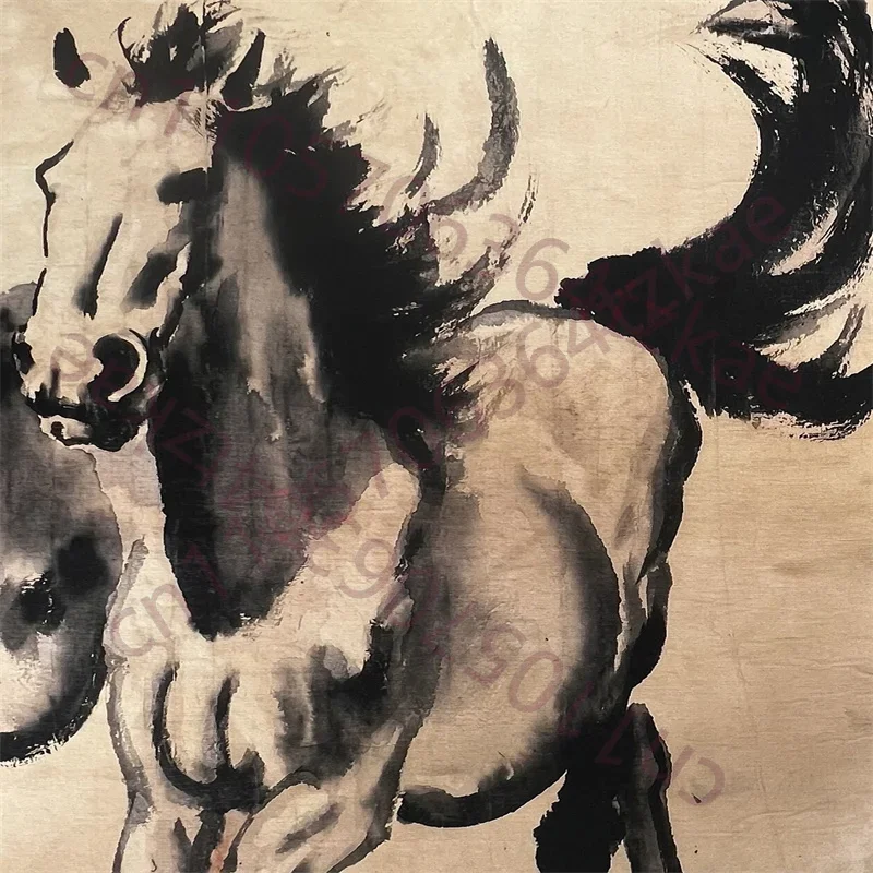 Collection Of Chinese Old Scroll Rice Paper Painting Slice,Xu Beihong's work 
