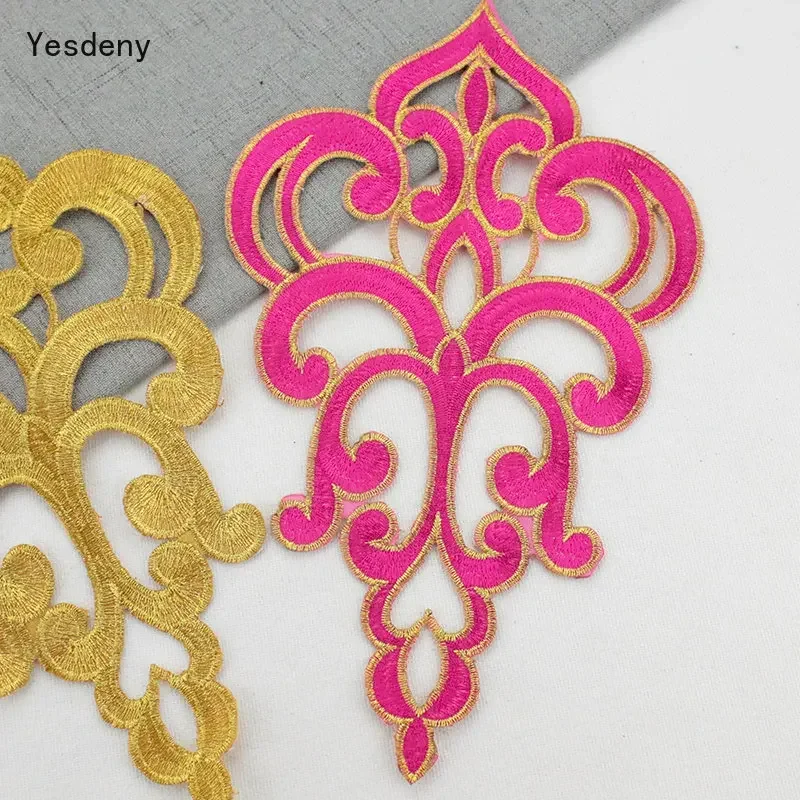 10 pz. 24.5*14.5cm 11 colori costumi da palcoscenico accessori etnici tradizionali Patch ricamo fai da te Anime Costume fiori