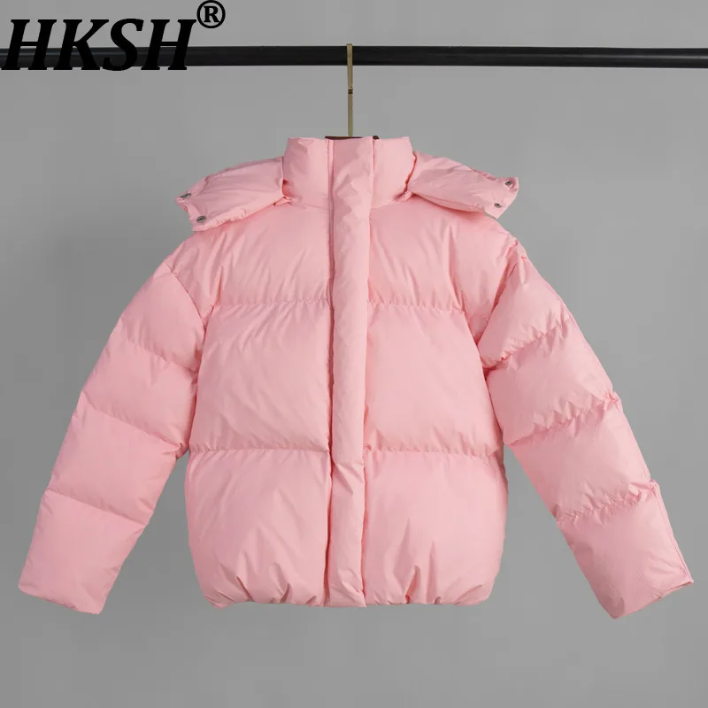 

HKSH 2025 Winter New Women's Short Padded Coat Hooded Solid Color Versatile Elegant Tide Chic Casual Thicken Warm Jacket HK15681